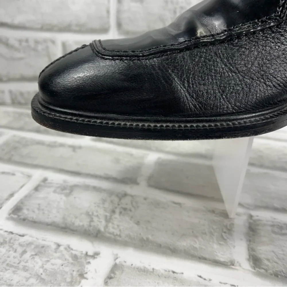 San Remo Made in Italy Black Leather Men's 10.5 Oxford Dress Shoes